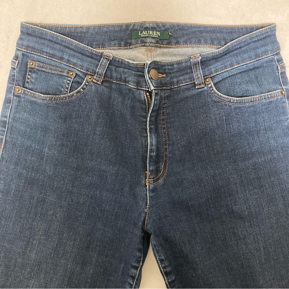 LAUREN RALPH LAUREN Women’s Premier Straight Mid Rise Stretch Blue Jeans Size 32 - Picture 10 of 16